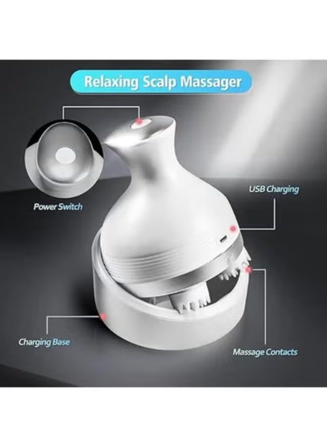 Electric Scalp Massager - Portable Head & Meridians Massager with 76 Massage Spots - 4 Modes for Stress Relief & Hair Growth Support (USB Rechargeable) - Image 2
